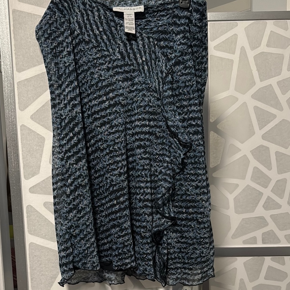 Sag Harbor Blue and Black Patterned Skirt